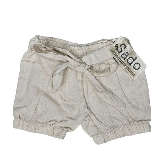Sado NWT linen shorts fabric belt photo shoot spring summer vacation kid size 3t - Picture 2 of 6